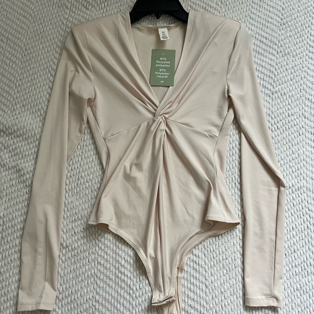 Beige Long Sleeve Top